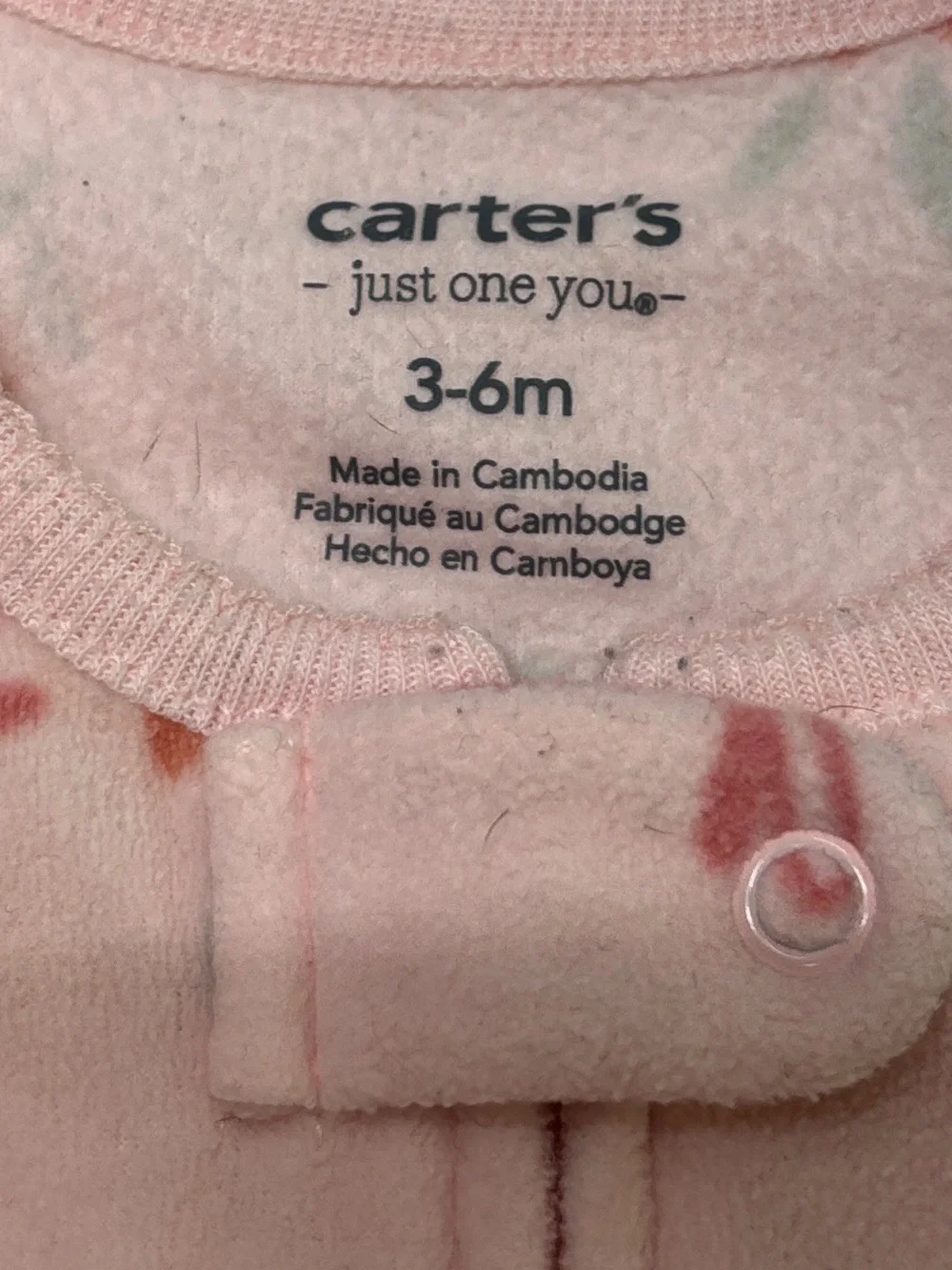 Carter’s Just One You Floral Pink Fleece Sleep Sack Wearable Blanket 3-6M